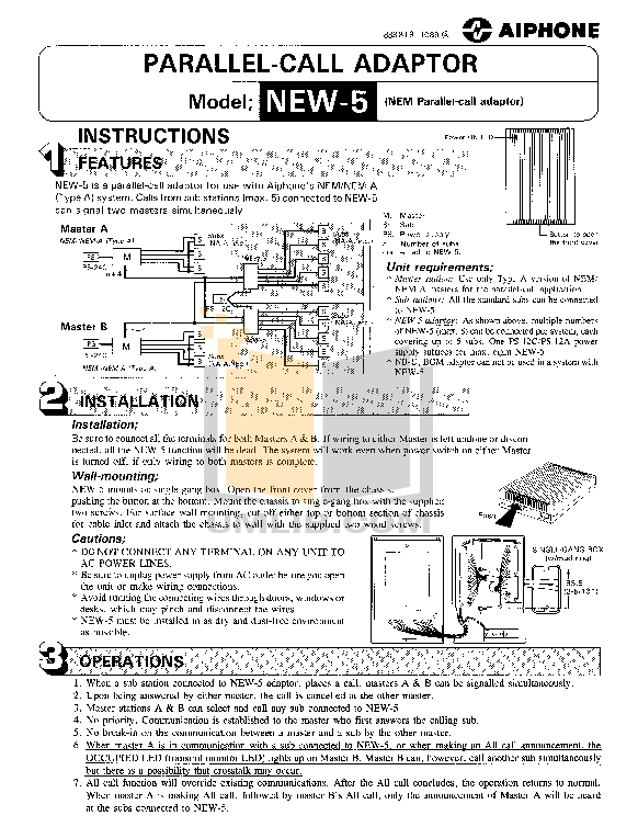 Download free pdf for Aiphone NA-A Intercoms Other manual